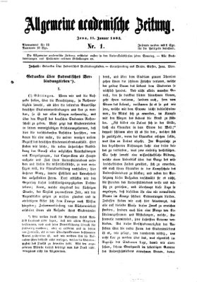 Allgemeine academische Zeitung Sonntag 11. Januar 1863