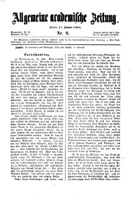 Allgemeine academische Zeitung Sonntag 18. Januar 1863