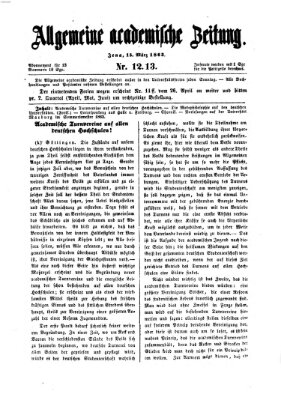 Allgemeine academische Zeitung Sonntag 15. März 1863