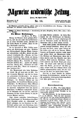 Allgemeine academische Zeitung Sonntag 26. April 1863