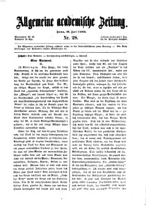 Allgemeine academische Zeitung Sonntag 12. Juli 1863