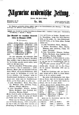 Allgemeine academische Zeitung Sonntag 26. Juli 1863