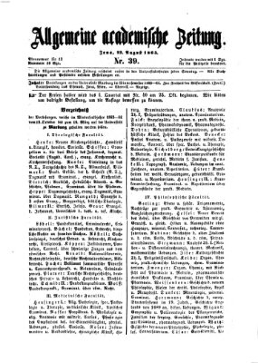 Allgemeine academische Zeitung Sonntag 23. August 1863