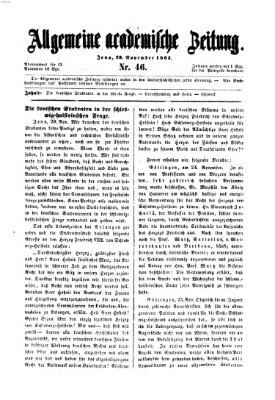 Allgemeine academische Zeitung Sonntag 29. November 1863