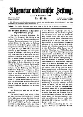 Allgemeine academische Zeitung Sonntag 6. Dezember 1863