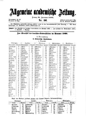 Allgemeine academische Zeitung Sonntag 31. Januar 1864