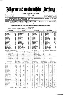 Allgemeine academische Zeitung Sonntag 21. Februar 1864