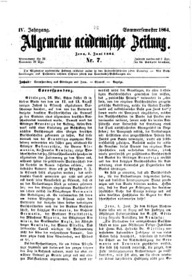 Allgemeine academische Zeitung Sonntag 5. Juni 1864