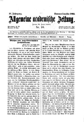 Allgemeine academische Zeitung Sonntag 26. Juni 1864