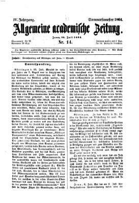 Allgemeine academische Zeitung Sonntag 24. Juli 1864