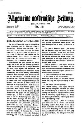 Allgemeine academische Zeitung Sonntag 30. Oktober 1864