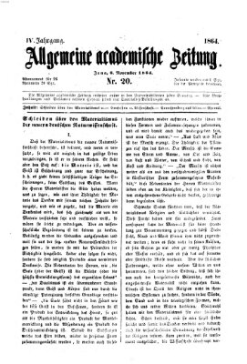 Allgemeine academische Zeitung Sonntag 6. November 1864