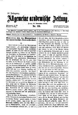 Allgemeine academische Zeitung Sonntag 27. November 1864