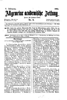 Allgemeine academische Zeitung Sonntag 26. Februar 1865