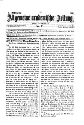 Allgemeine academische Zeitung Sonntag 28. Mai 1865