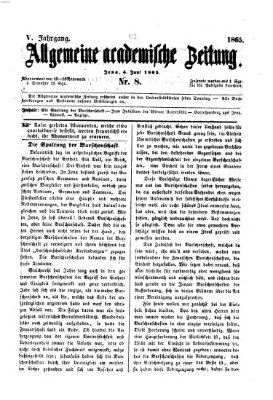 Allgemeine academische Zeitung Sonntag 4. Juni 1865