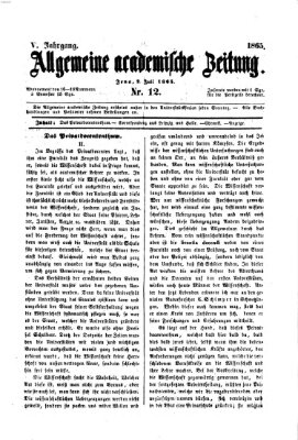 Allgemeine academische Zeitung Sonntag 2. Juli 1865