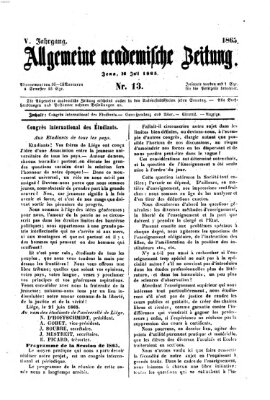 Allgemeine academische Zeitung Sonntag 16. Juli 1865