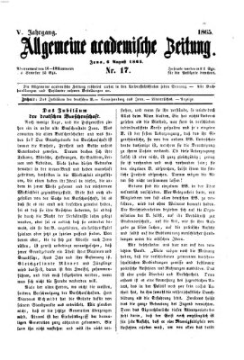 Allgemeine academische Zeitung Sonntag 6. August 1865