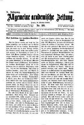 Allgemeine academische Zeitung Sonntag 29. Oktober 1865