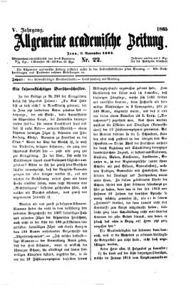 Allgemeine academische Zeitung Sonntag 12. November 1865