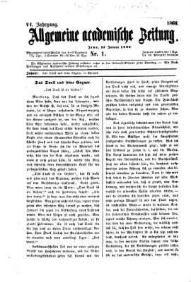 Allgemeine academische Zeitung Sonntag 14. Januar 1866