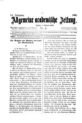 Allgemeine academische Zeitung Sonntag 4. Februar 1866