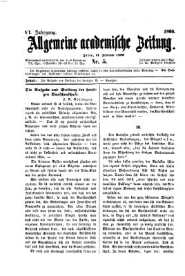 Allgemeine academische Zeitung Sonntag 11. Februar 1866