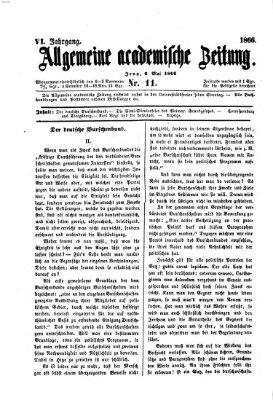 Allgemeine academische Zeitung Sonntag 6. Mai 1866