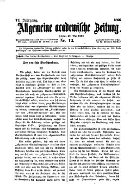 Allgemeine academische Zeitung Sonntag 13. Mai 1866