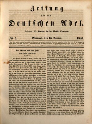 Zeitung für den deutschen Adel Mittwoch 15. Januar 1840