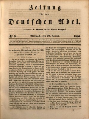 Zeitung für den deutschen Adel Mittwoch 29. Januar 1840