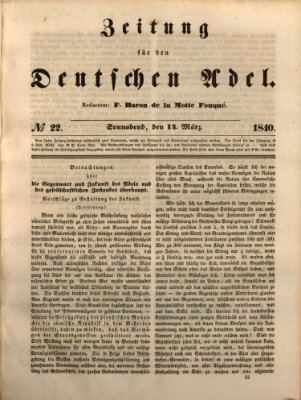 Zeitung für den deutschen Adel Samstag 14. März 1840