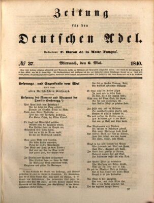 Zeitung für den deutschen Adel Mittwoch 6. Mai 1840