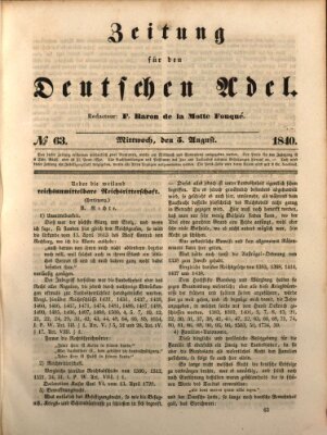 Zeitung für den deutschen Adel Mittwoch 5. August 1840