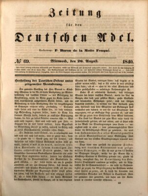 Zeitung für den deutschen Adel Mittwoch 26. August 1840