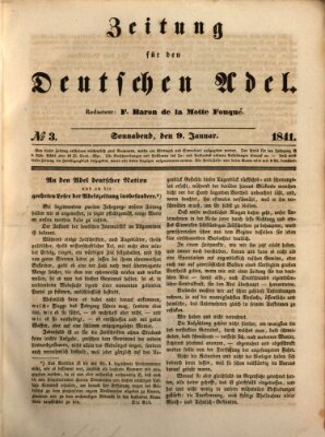 Zeitung für den deutschen Adel Samstag 9. Januar 1841