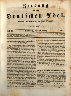 Zeitung für den deutschen Adel Mittwoch 10. März 1841