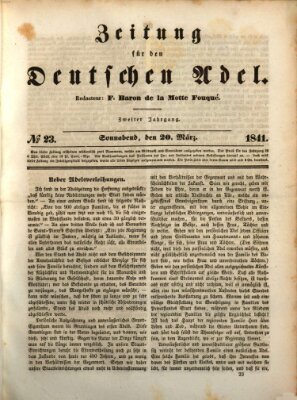 Zeitung für den deutschen Adel Samstag 20. März 1841