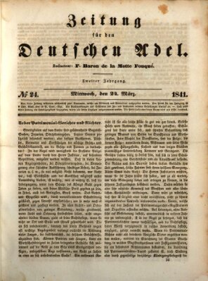 Zeitung für den deutschen Adel Mittwoch 24. März 1841