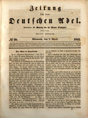 Zeitung für den deutschen Adel Wednesday 7. April 1841