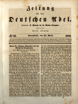 Zeitung für den deutschen Adel Samstag 24. April 1841