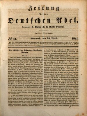 Zeitung für den deutschen Adel Mittwoch 28. April 1841