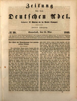 Zeitung für den deutschen Adel Samstag 15. Mai 1841