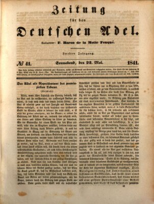 Zeitung für den deutschen Adel Samstag 22. Mai 1841