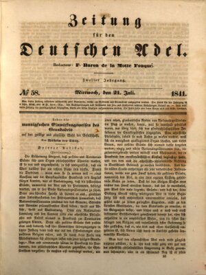 Zeitung für den deutschen Adel Mittwoch 21. Juli 1841