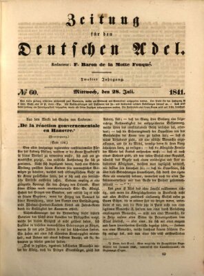 Zeitung für den deutschen Adel Mittwoch 28. Juli 1841