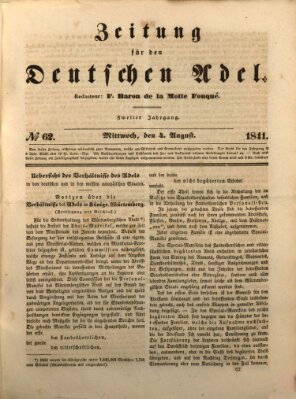 Zeitung für den deutschen Adel Mittwoch 4. August 1841