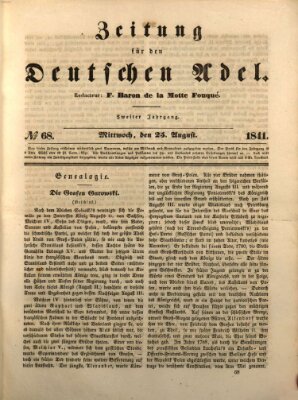 Zeitung für den deutschen Adel Mittwoch 25. August 1841