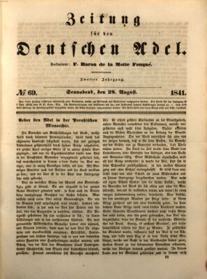 Zeitung für den deutschen Adel Samstag 28. August 1841